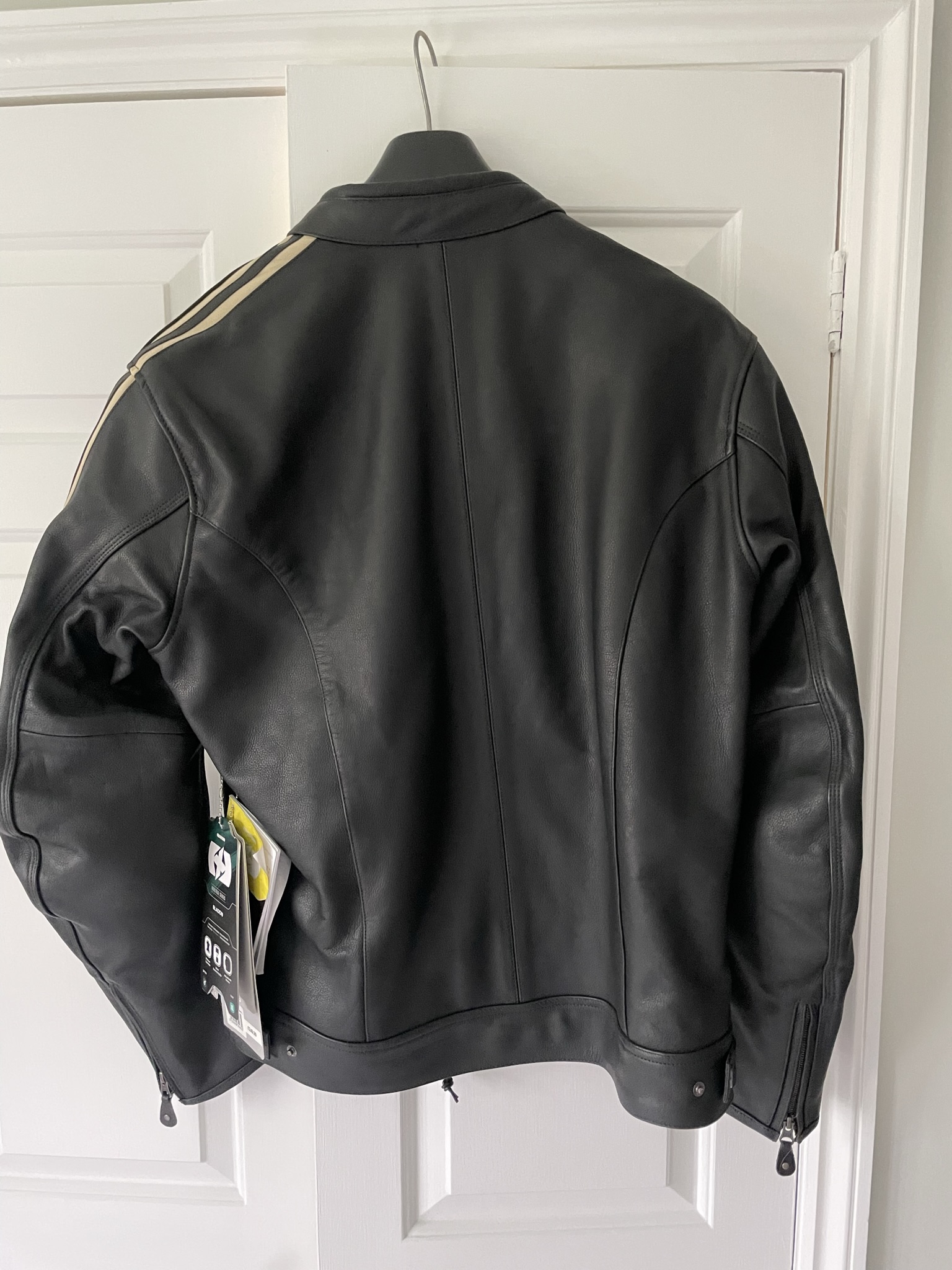 SOLD: Leather motorbike jacket, Oxford Bladon, black, XL, new with tags ...